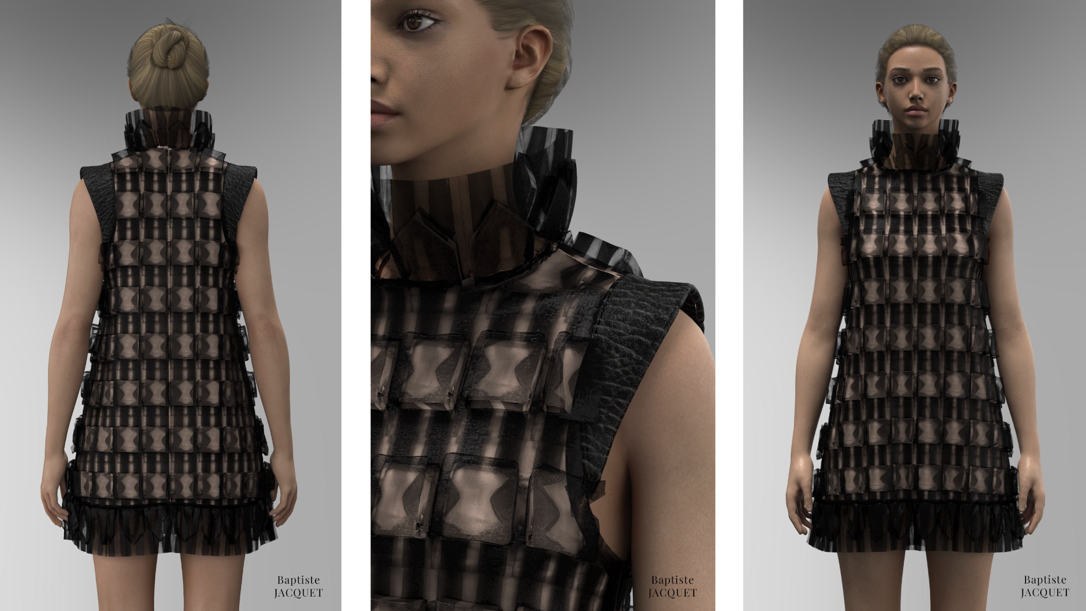 Guy Pontal esmod fashion student work digital fashion clo 3D baptiste Jacquet ready-to-wear paris
