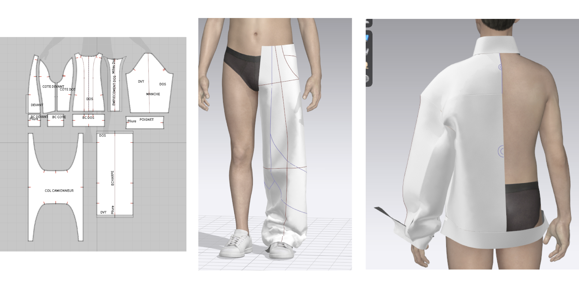 Guy Pontal esmod fashion student work digital fashion pattern cutting style 3D